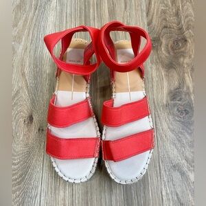 Dolce Vita Women’s Lury Coral Elastic Platform Espadrilles Sandals SZ 8.5 EUC
